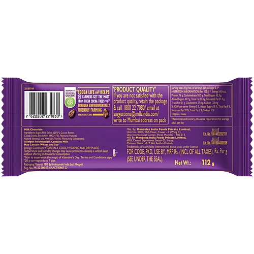 Cadbury Dairy Milk Bubbly 112G