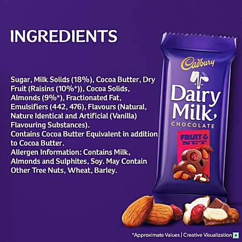 Cadbury Dairy Milk Fruit & Nut 75G