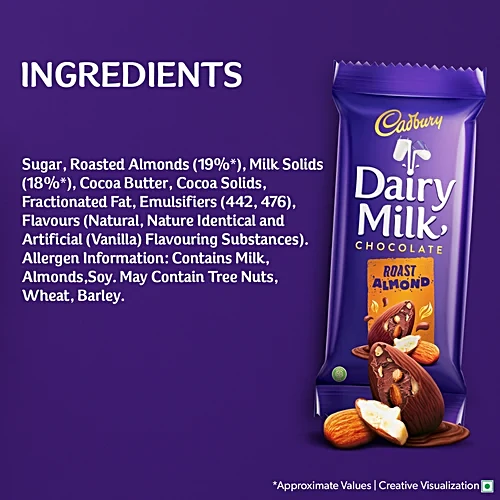 Cadbury Dairy Milk Roast Almond 75G