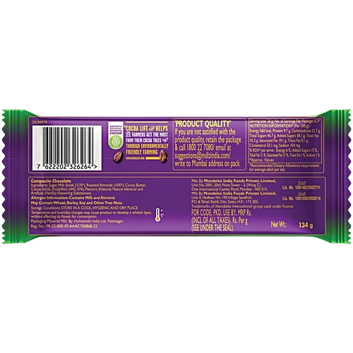 Cadbury Dairy Milk Roasted Almond 134G