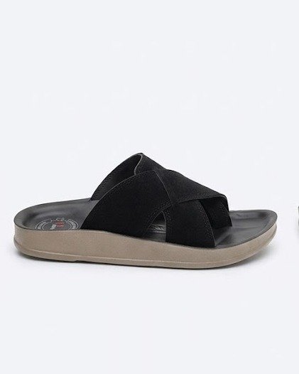 Mark Men's Black Cross-Strap Sandals Footwear