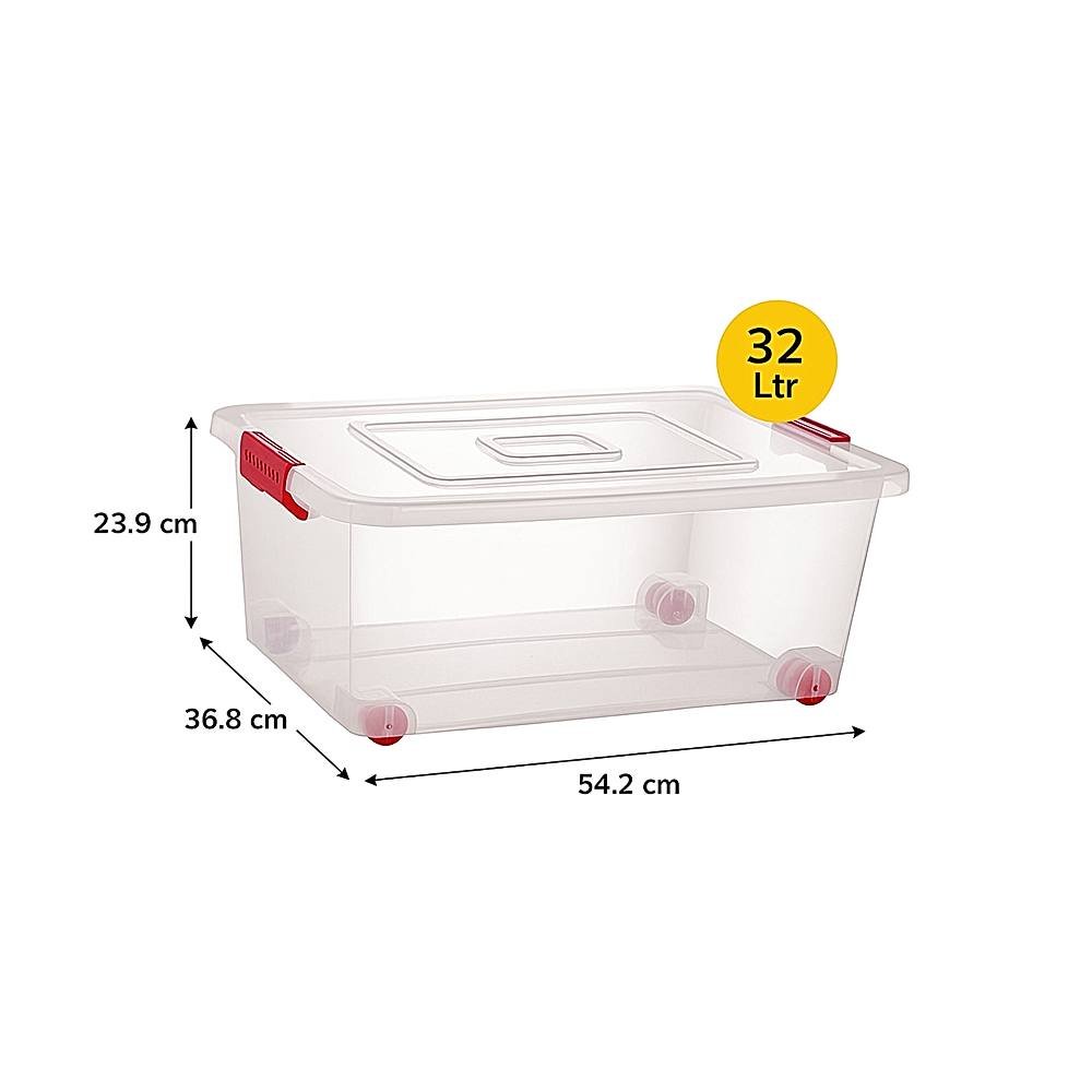 Nakoda Venus Plastic Storage Container With Wheels - 32 Litres: 1 Unit