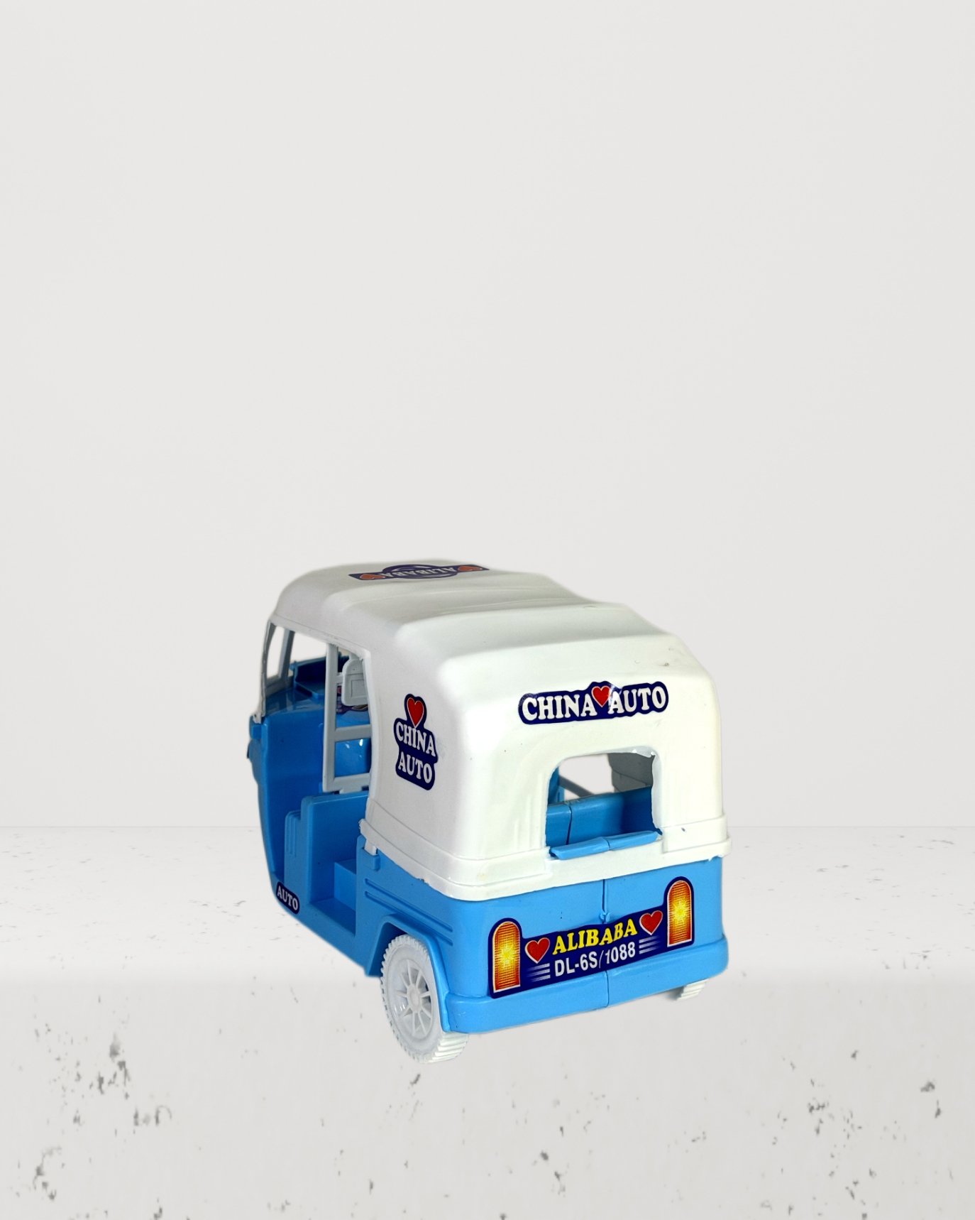 Plastic Pull Back Auto Toy Rikshaw, Miniature Model Toy For Kids