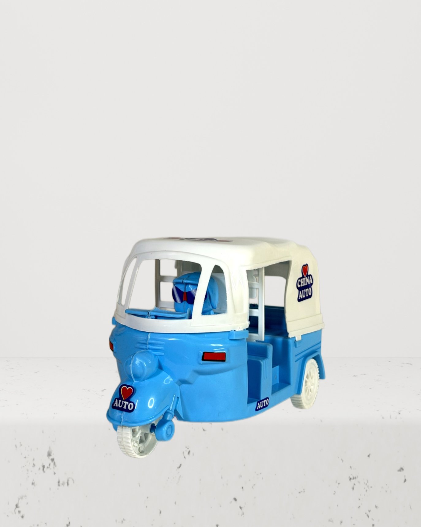 Plastic Pull Back Auto Toy Rikshaw, Miniature Model Toy For Kids