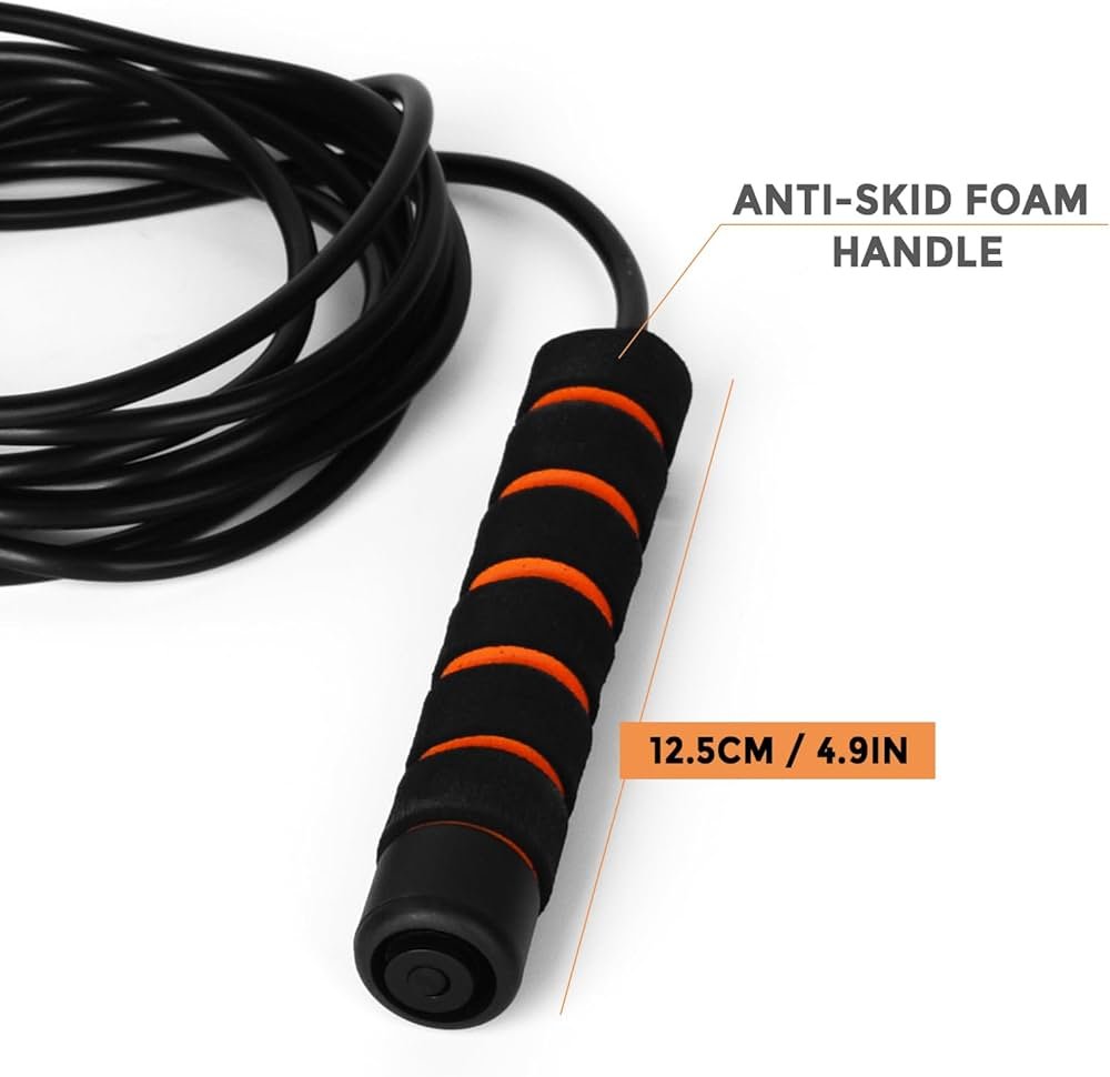 Playfield Black Nylon  Jump Rope Foam Handle For Skipping