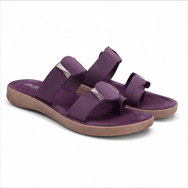 VKC Pride Purple Sandals Feature a Cushion Sole and Dual Straps