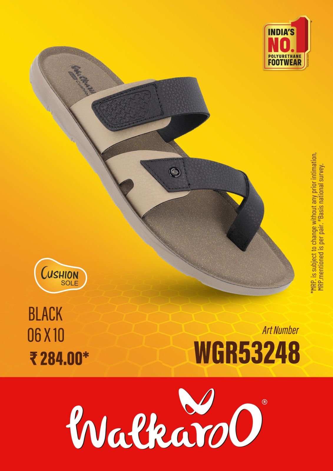 Walkaroo Gents Cross Strap Sandals WGR53248
