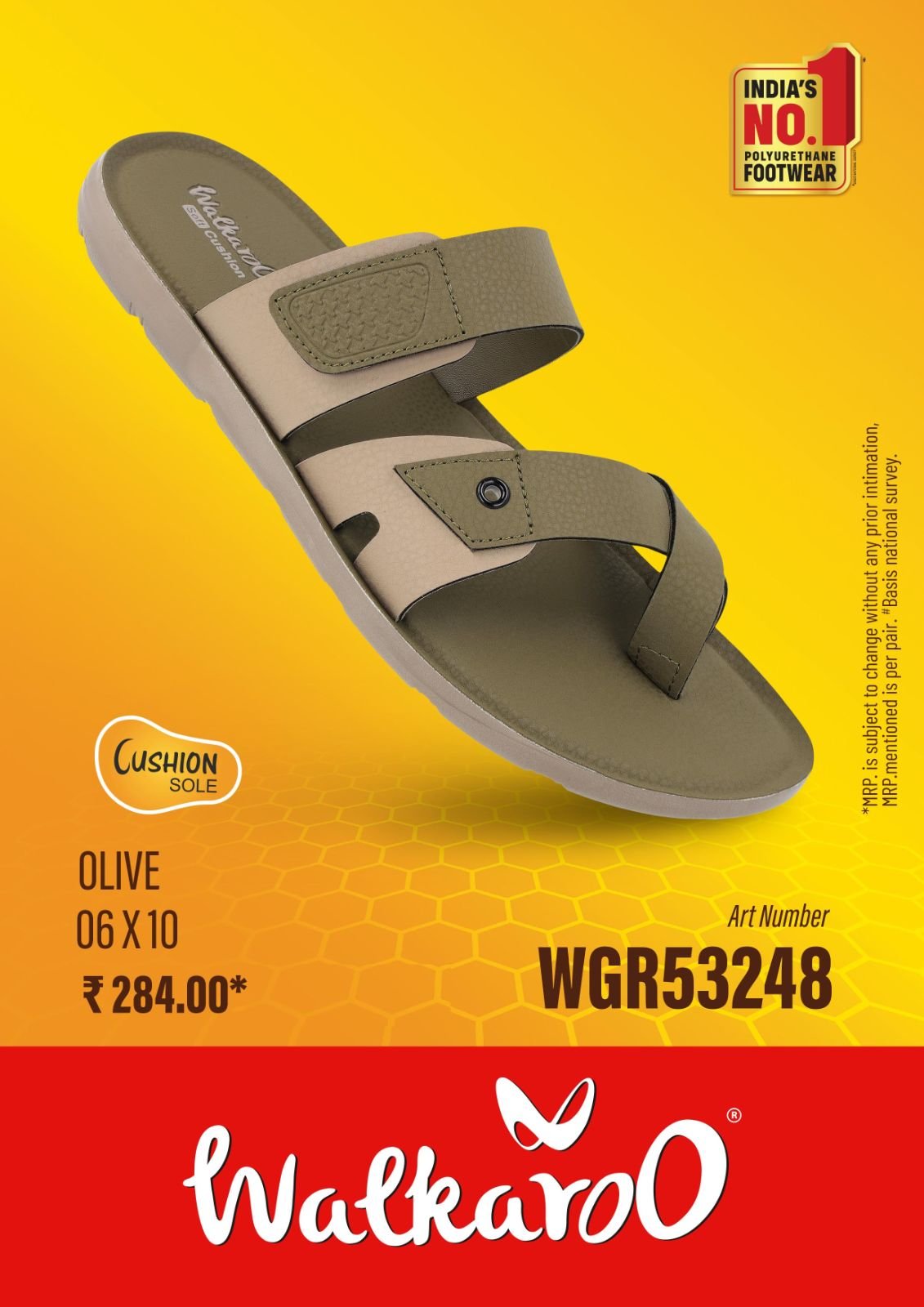 Walkaroo Gents Cross Strap Sandals WGR53248