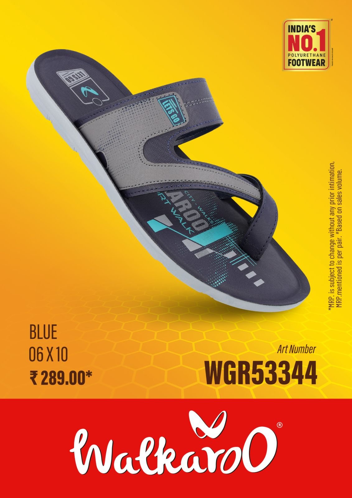 Walkaroo Gents Cross Strap Sandals WGR53344